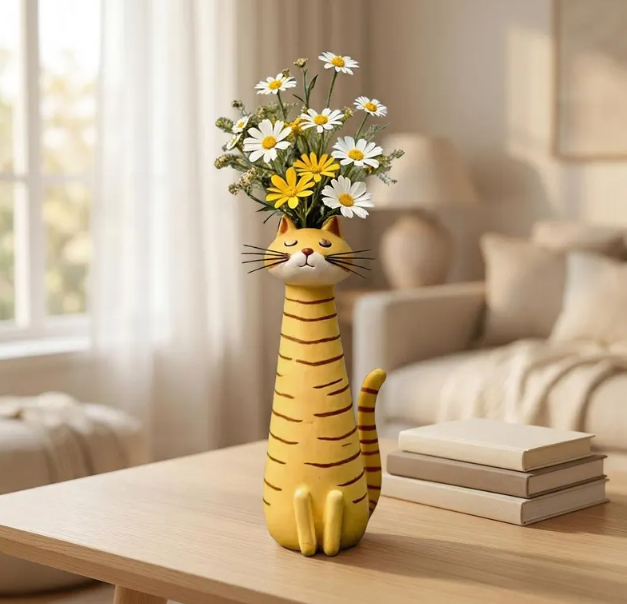 Gatto giallo a righe nere